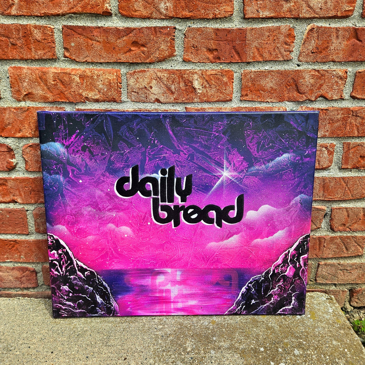 Daily Bread Purple Clouds Galaxy- Original Canvas Painting
