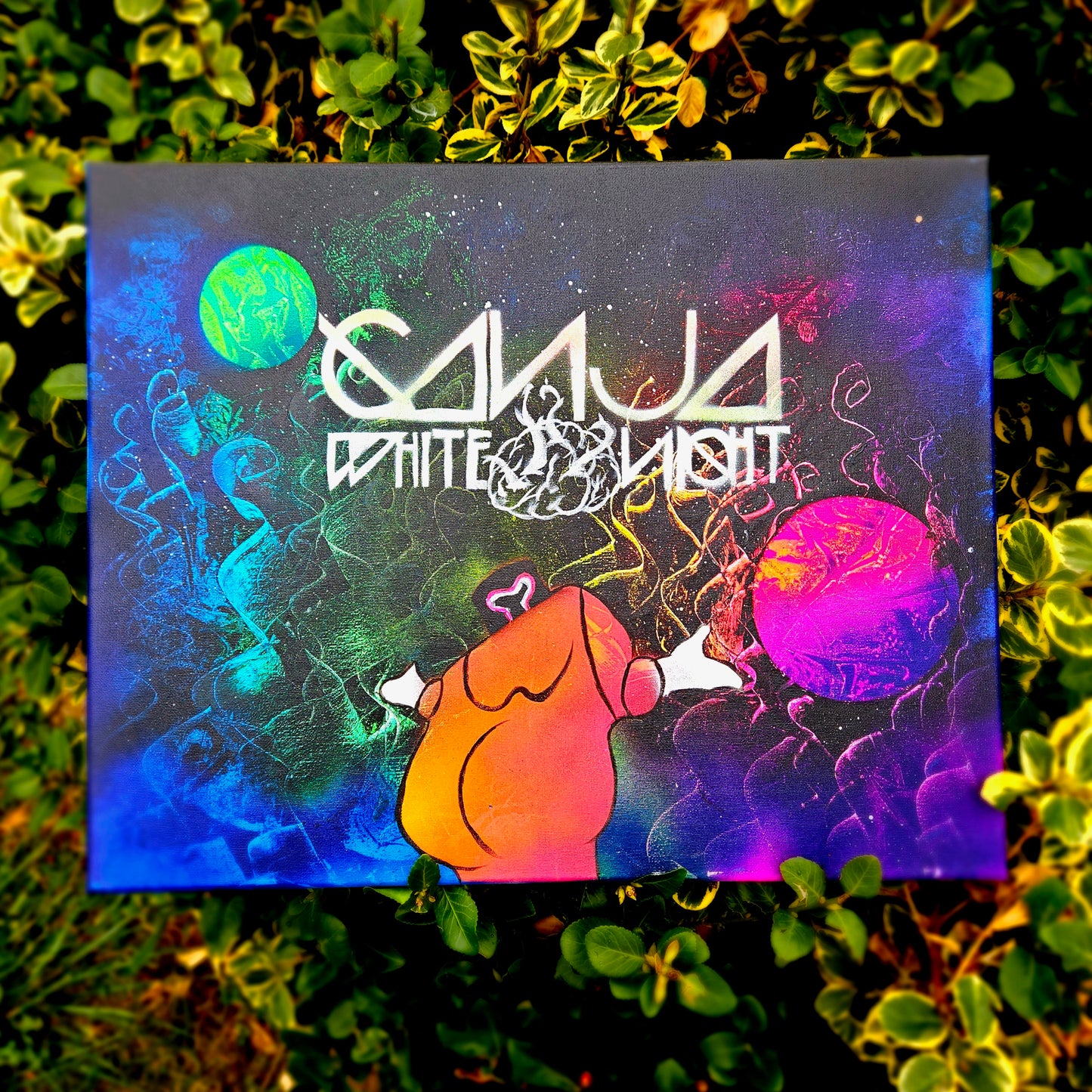 Ganja White Night Galaxy - Original Canvas Painting