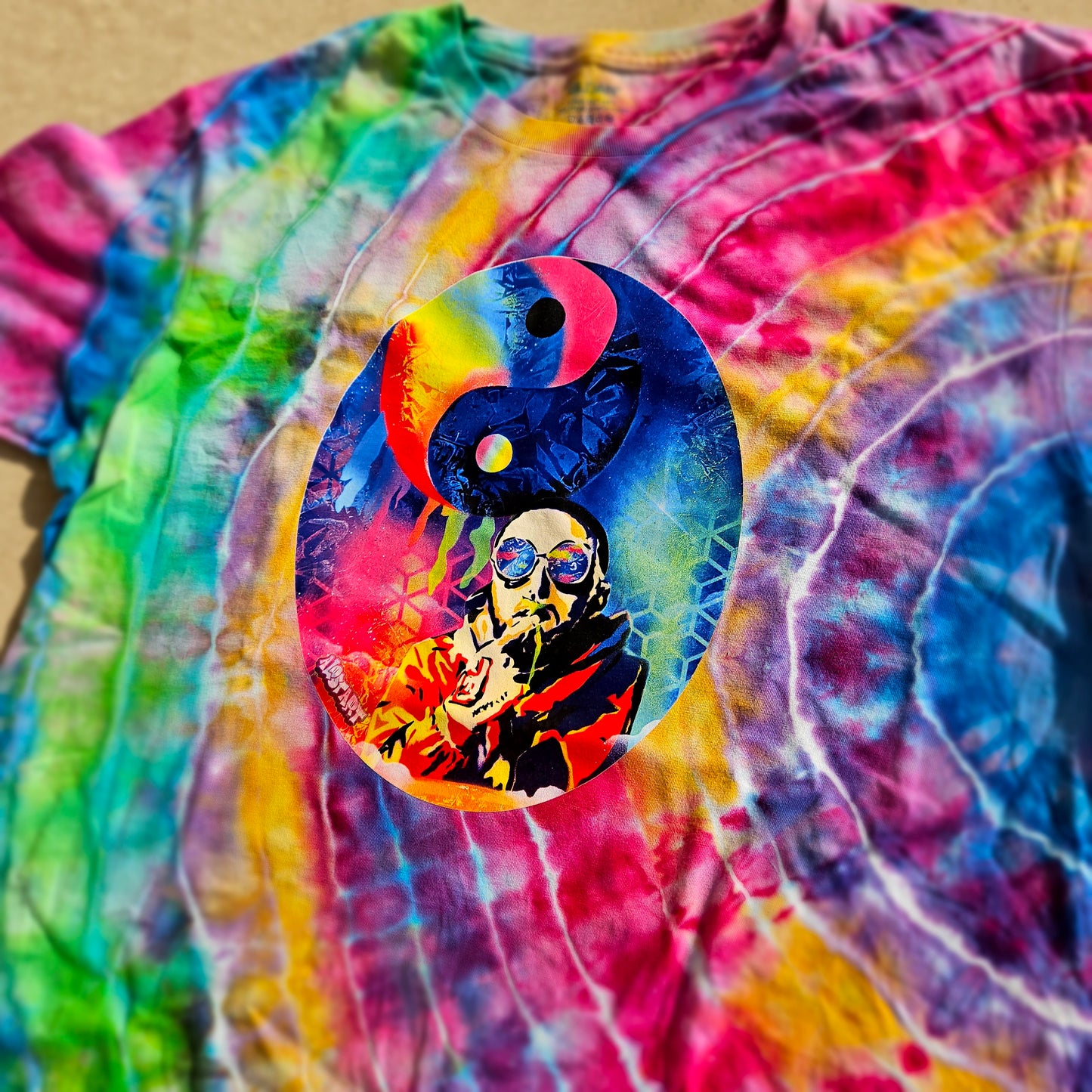 Mac Yin Yang Geode Tie Dye T Shirt