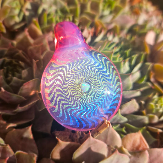 Pink Subtl Holographic Pendant w/opal